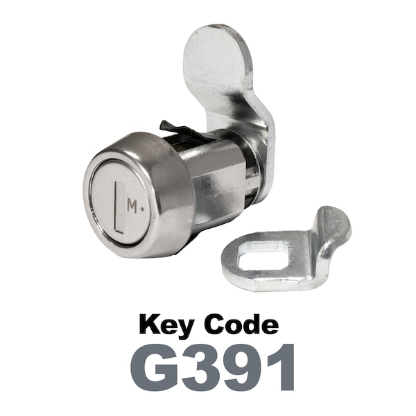 Global RV SS Compart. Lock, Cam/Blade Style, 7/8in Press in, Keyed to G391, Offset Blade to fit 5/8in Use, CLB-391-78SI-SS - main